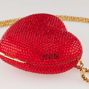 Kathrine Baumann Red Heart Crystal Purse LE #210/500 w/ Original Suede Pouch